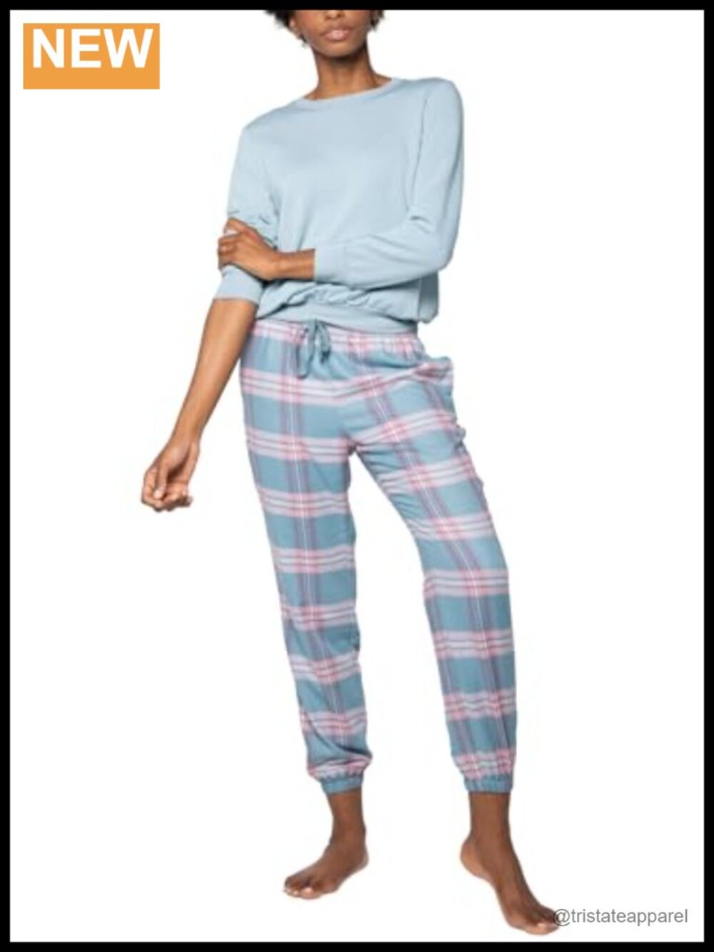 PajamaGram Women's Touch of Lace Knit Tap Set Pajama Lounge Set
